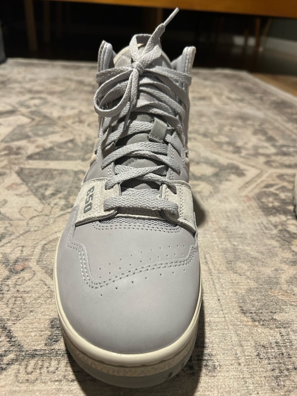 New Balance 650 Light Grey on Grey Sneakers